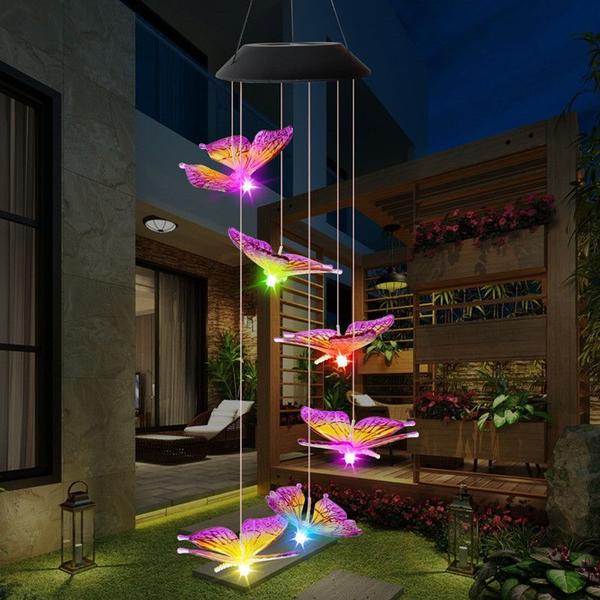 Imagem de Solar Wind Chime Light Courtyard Butterfly Style Sunwind