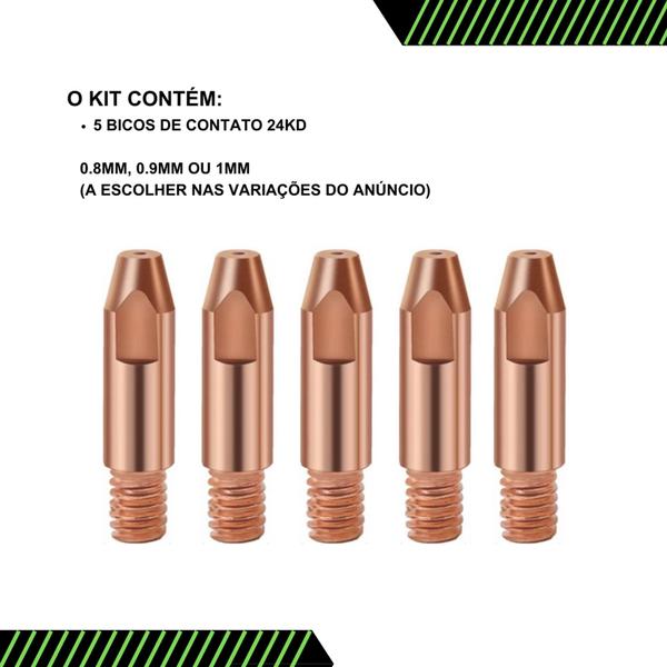 Imagem de Solda Mig Kit Consumível Bico De Contato 24/36kd Rosca M6