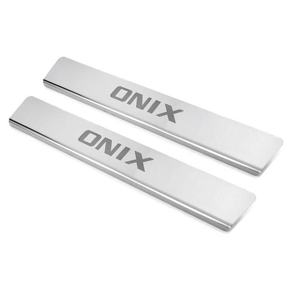 Soleira Aço Inox 4 Portas Original Brasikar Onix 2013 2014 - Texas 4X4 Imagem de Soleira Aço Inox 4 Portas Original Brasikar Onix 2013 2014