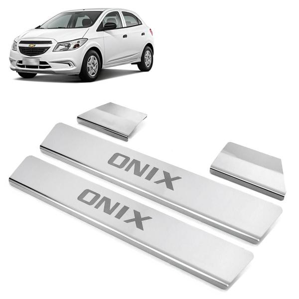 Imagem de Soleira Aço Inox 4 Portas Original Brasikar Onix 2015 2016