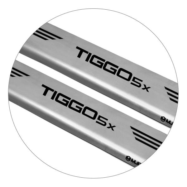 Imagem de Soleira Aço Inox Escovado Porta Original Mult Tiggo 5X 2023