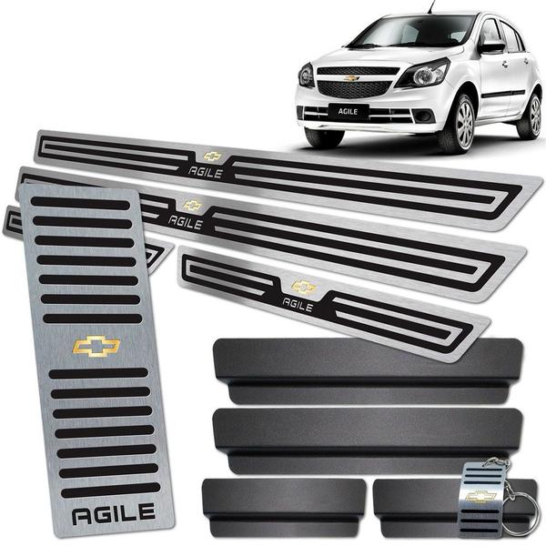 Imagem de Soleira Com Descanso Chevrolet Agile Preto Alto Relevo