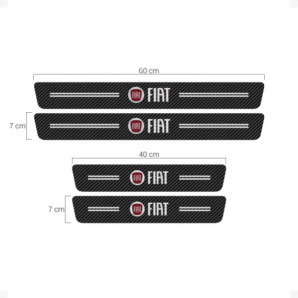 Imagem de Soleira Da Porta Compatível Linha Fiat Fibra De Carbono