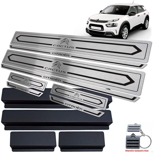 Imagem de Soleira De Porta Citroen C4 Cactus Inox Preto Baixo Relevo