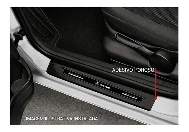 Imagem de Soleira De Porta Protetora Vw Virtus 2018 - Kit Preto 8pç