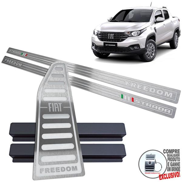 Imagem de Soleira Descanso Fiat Strada Freedom Prata Baixo Relevo