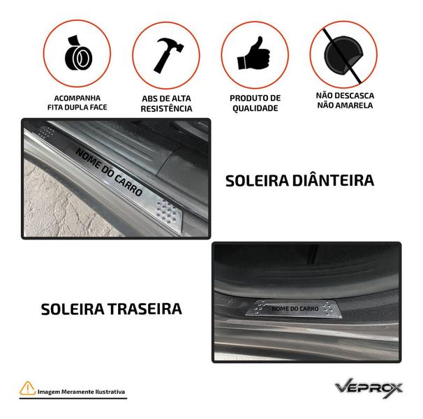 Imagem de Soleira para Porta Lateral Tuning Esportiva para carros 4 Portas (ABS) CROMADO Personalizado ASTRA