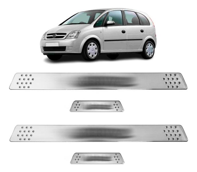 Imagem de Soleira para Porta Lateral Tuning Esportiva para carros 4 Portas (ABS) CROMADO Personalizado MERIVA