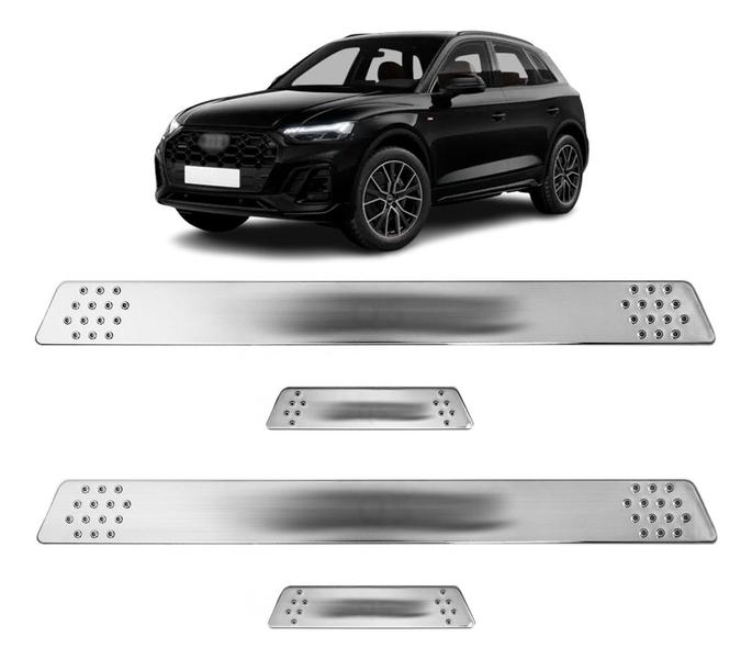 Imagem de Soleira para Porta Lateral Tuning Esportiva para carros 4 Portas (ABS) CROMADO Personalizado Q5