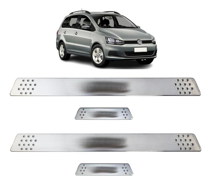 Imagem de Soleira para Porta Lateral Tuning Esportiva para carros 4 Portas (ABS) CROMADO Personalizado SPACEFOX