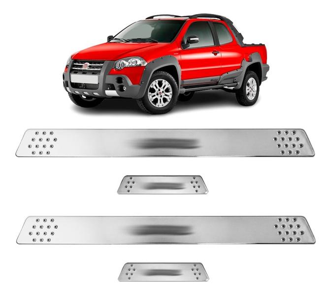 Imagem de Soleira para Porta Lateral Tuning Esportiva para carros 4 Portas (ABS) CROMADO Personalizado STRADA