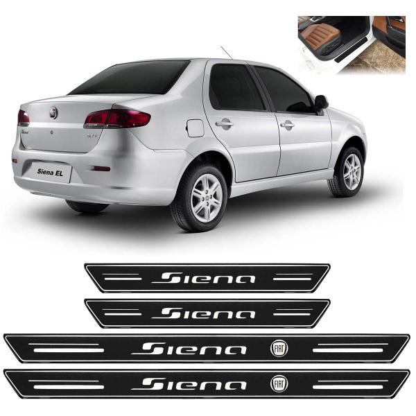 Imagem de Soleira Platinum Fiat Siena 2005 a 2016 4 Peças Preto sp109