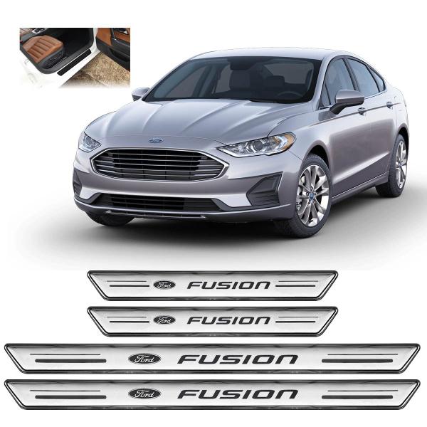 Imagem de Soleira Platinum Ford Fusion 2006 a 2020 4 Peças Prata sp110