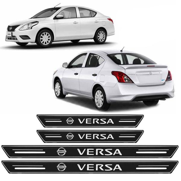 Imagem de Soleira Platinum Nissan Versa 2012 a 2020 4 Peças Preto