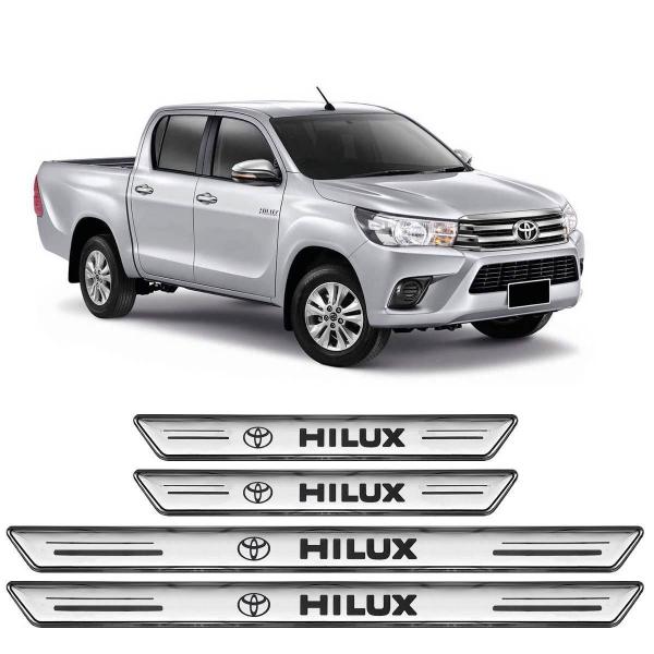 Imagem de Soleira Platinum Toyota Hilux 2006 A 2020 4 Peças Prata