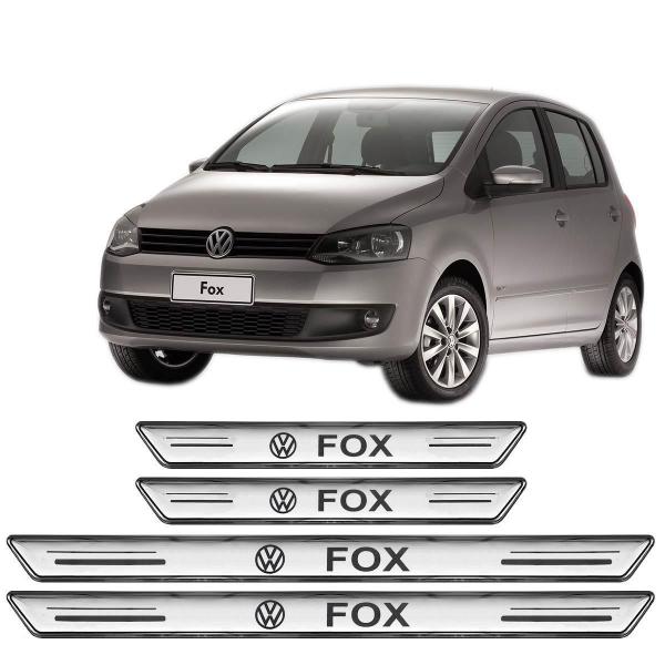 Imagem de Soleira Platinum Vw Fox 2003 A 2020 4 Peças Prata Sp123