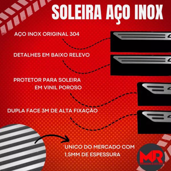 Imagem de Soleira Proteção Porta Aço Inox + Adesivo Poroso Tiggo 5X