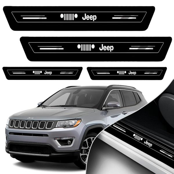 Imagem de Soleira Protetor Porta Platinum Jeep Compass 2017 2018 2019