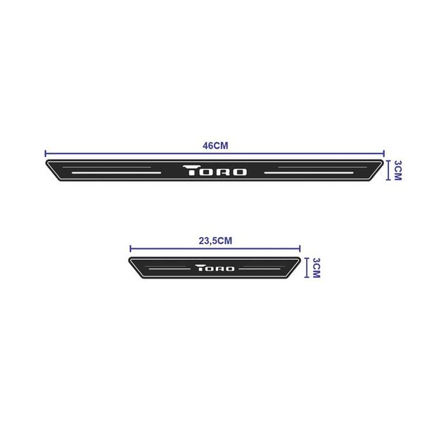 Imagem de Soleira Resinada Fiat Toro Proteção Carro 4 Portas 4 Peças