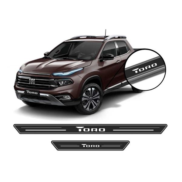 Imagem de Soleira Resinada Fiat Toro Proteção Carro 4 Portas 4 Peças