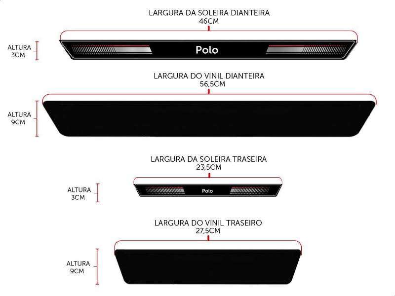 Imagem de Soleira Sofisticar Resinada Com Blackout Volkswagen Polo Novo 2018 19 20 21 8 Peças