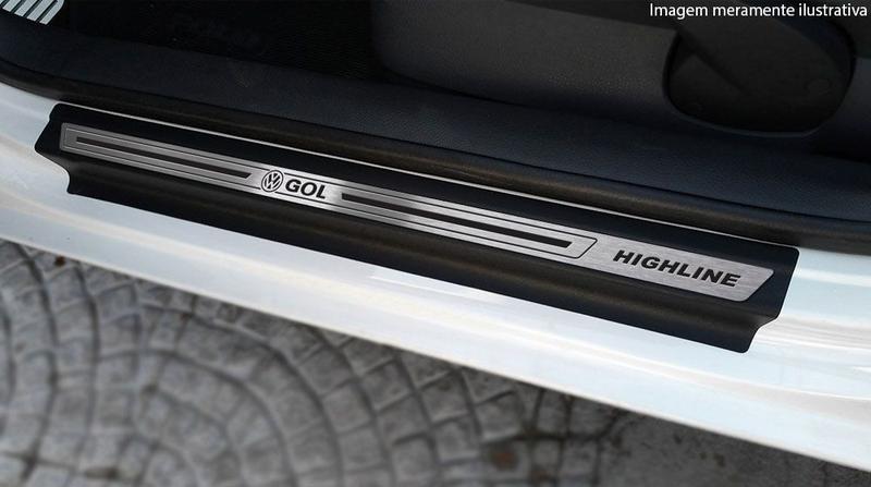 Imagem de Soleira Volkswagen Gol Highline G6 G7 Preto Baixo Relevo