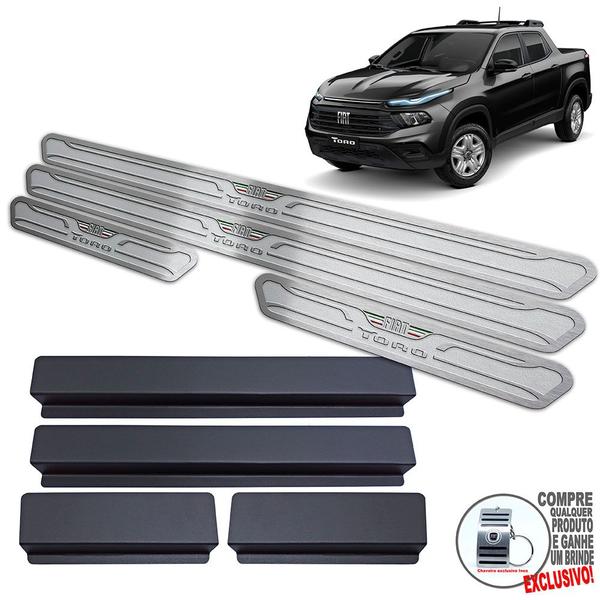 Imagem de Soleiras Aço Inox Fiat Toro 2022 / Prata Alto Relevo