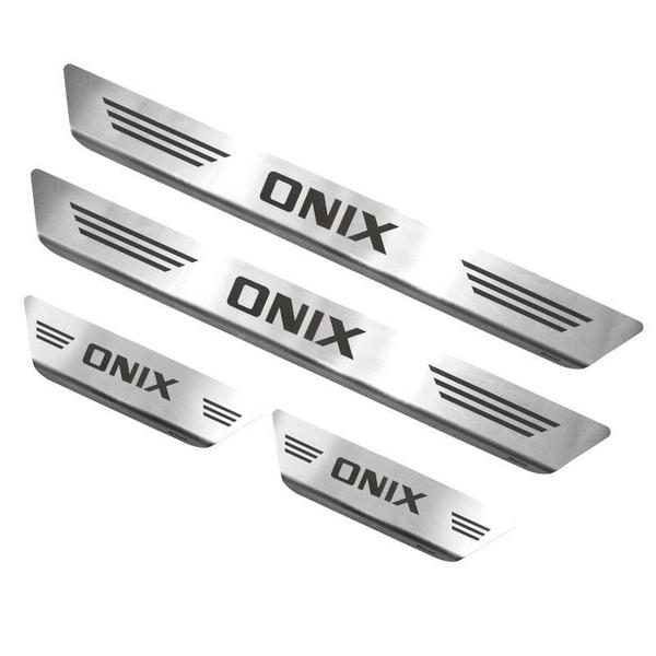 Imagem de Soleiras de Aço Inox Escovado Chevrolet Onix