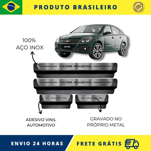 Imagem de Soleiras de Carro 100% AÇO INOX do Chevrolet Vectra Collection 2005 Acima , serve com perfeição Premium Envio Rápido Brasil