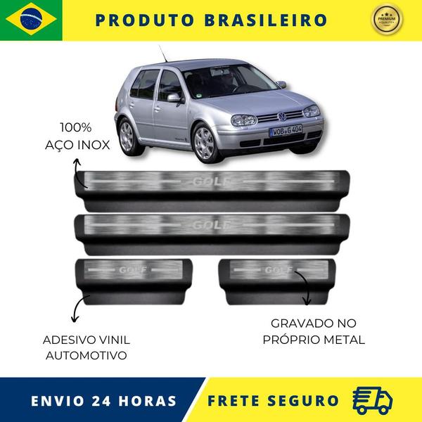 Imagem de Soleiras de Carro 100% AÇO INOX do Volkswagen Golf Mk4 1997 acima, serve com perfeição Premium Envio Rápido Brasil