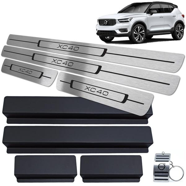 Imagem de Soleiras de Portas Volvo XC40 2018 A 2020 Aço Inox Preto