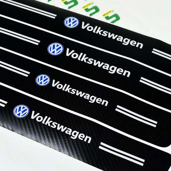 Imagem de Soleiras Portas Compatível Linha Volkswagen Fibra De Carbono