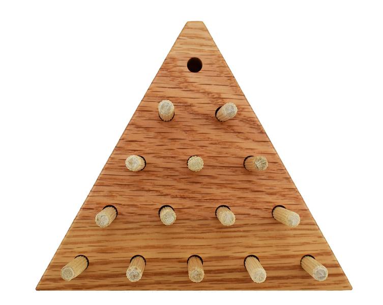 Imagem de Solid Oak Wooden Peg Game Triângulo Complicado por Cauff