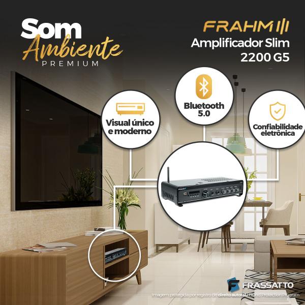 Imagem de Som Ambiente Area Gourmet Bluetooth Usb Sd Frahm Slim 2200 G5 + Arandelas Jbl Original