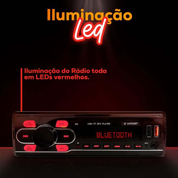 Imagem de som automotivo c usb bluetooth aparelho mp3 player Espelhamento Chamadas Usb Sd auto radio Fm