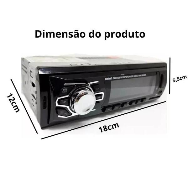 Imagem de Som Automotivo Rádio Com Usb Bluetooth E Leitor De Cartão Sd