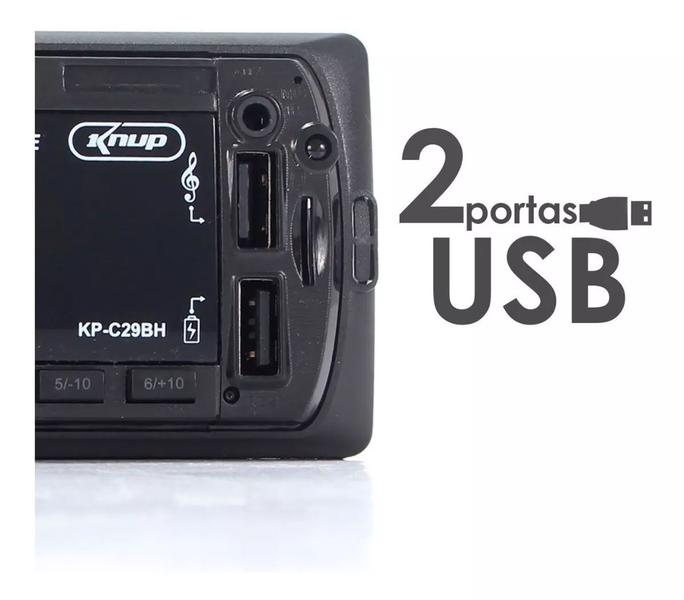 Imagem de Som Automotivo Radio KP-C29BH Bluetooth USB Mp3 Com Controle No Volante