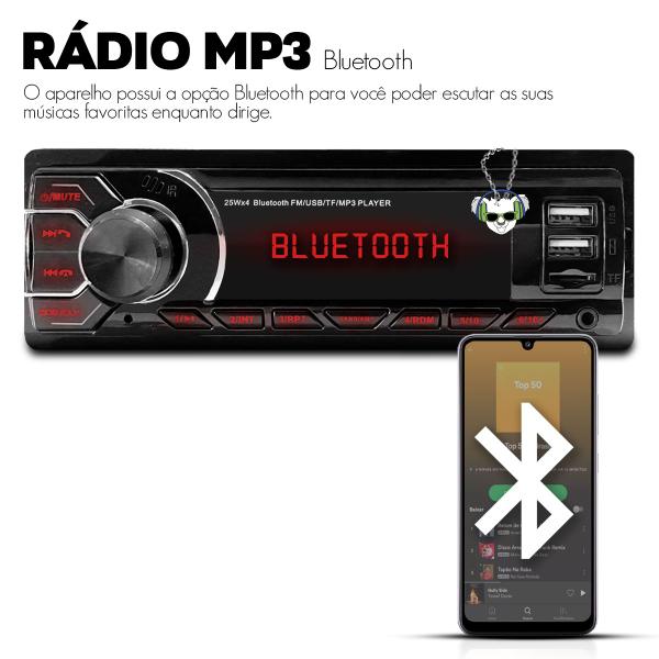 Imagem de Som Automotivo Universal Mp3 Rádio Player Usb Buetooth Sd Pendrive