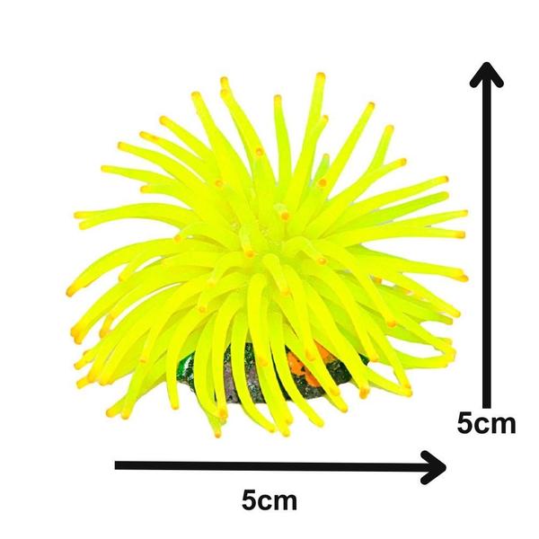 Imagem de Soma Anemona Amarela 4,5cm Decoração Aquário