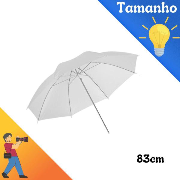Sombrinha Branca Flash Tripé Filme Difusora 84cm Fotografia - PDIMPORT Imagem de Sombrinha Branca Flash Tripé Filme Difusora 84cm Fotografia