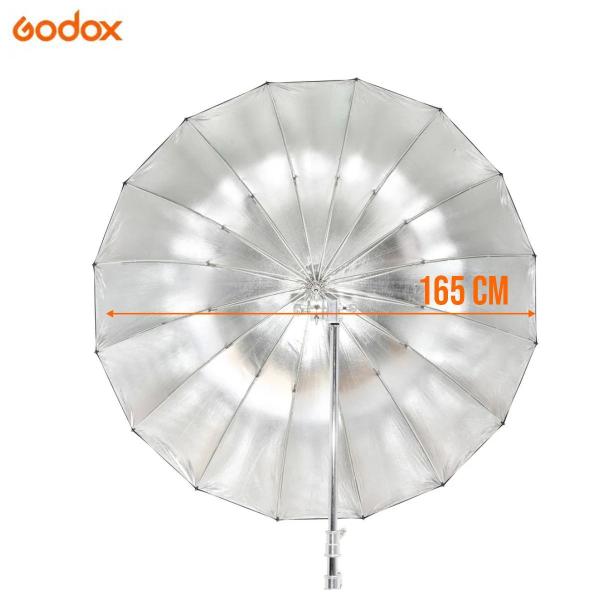 Imagem de Sombrinha Parabolica Rebatedora Prata Godox 165cm Ub-165s + Bolsa