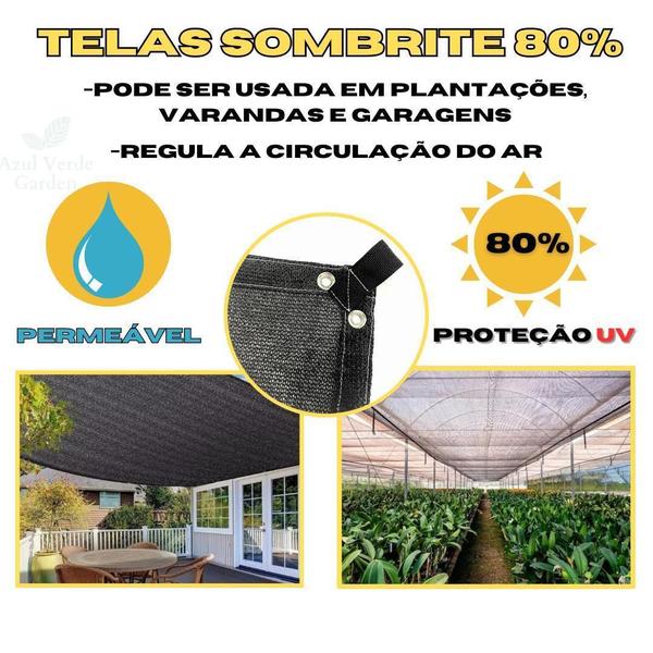 Imagem de Sombrite 80% Lona Toldo Garagem 2X6 Bainha E Ilhós