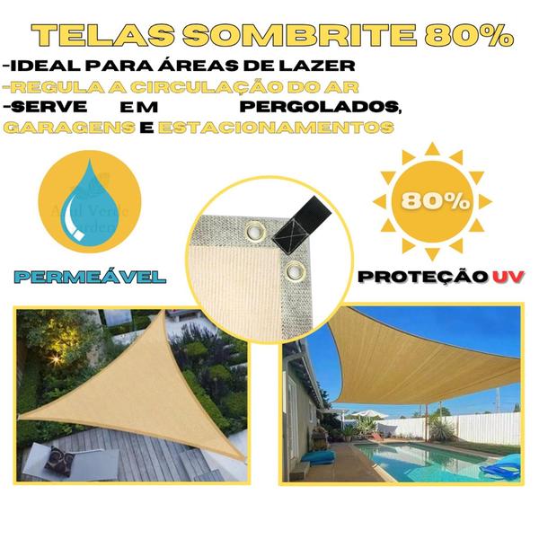 Imagem de Sombrite 80% Permeavel Bege 6X1 Bainha E Ilhós