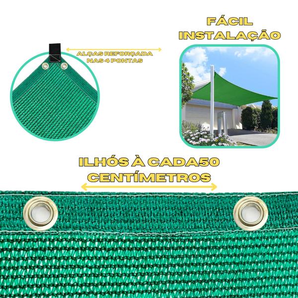 Imagem de Sombrite Tela Toldo Garagem Lona Shade 90% Verde 4X8