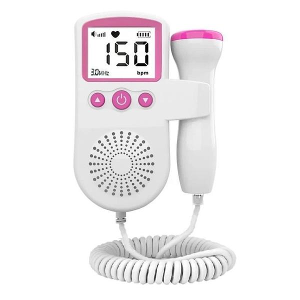 Imagem de Sonar Fetal Doppler Fd Pro Ultra ssom Monitoramento Ouvir Batimentos Bebe Cor Rosa