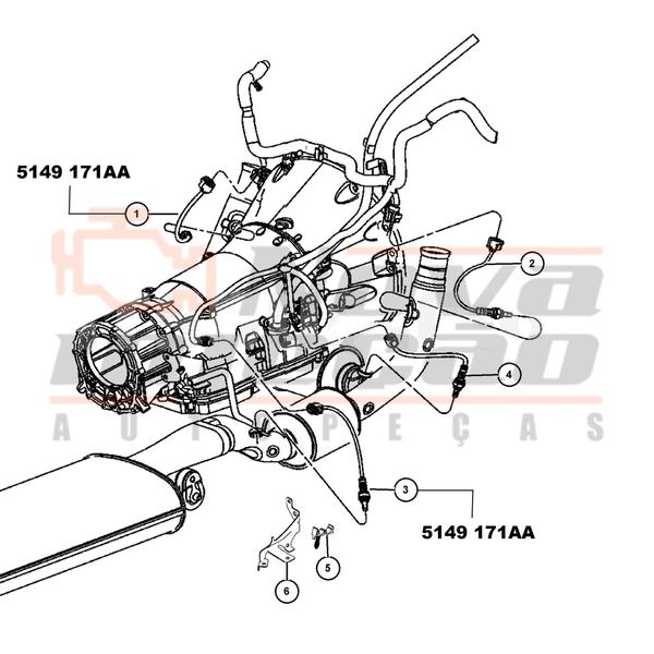 Imagem de Sonda Lambda Pré/Pós Chrysler Jeep Dodge 05149171AA