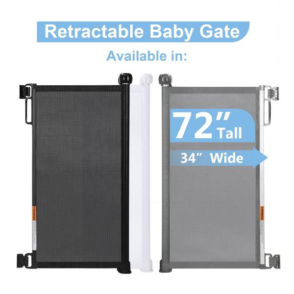 Imagem de Sonda retrátil Baby Gate para escadas de 86,36-182,88 cm de altura