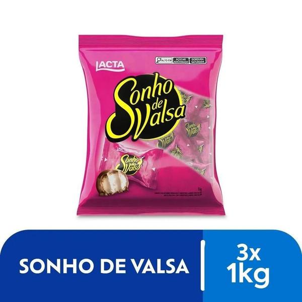 Imagem de Sonho De Valsa Lacta 3 Pacotes De Bombom De 1Kg