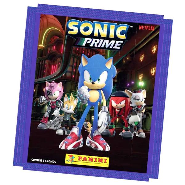 Imagem de Sonic Prime Kit 75 Figurinhas Desenho Animado Netflix Série (15 Envelopes)