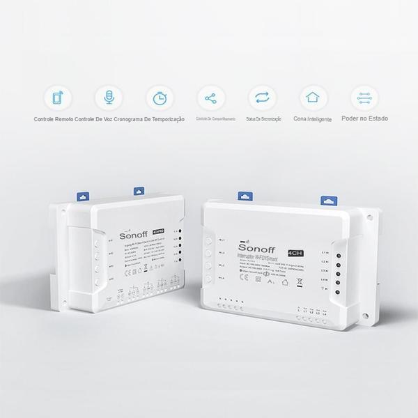 Imagem de Sonoff 4Ch Pro R3 Wifi Automação Smart Home Alexa Google